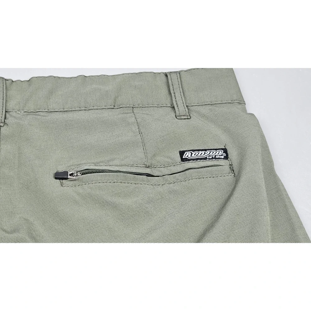 Ron Jon Surf Shop Hybrid Trunks Mens 33 Green Wet Or Dry Board Shorts Swim Beach